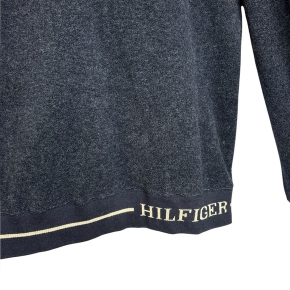 Vintage 90s Tommy Hilfiger Knit Half Zip Spellout Streetwear Sweatshirt XL - Picture 4 of 12